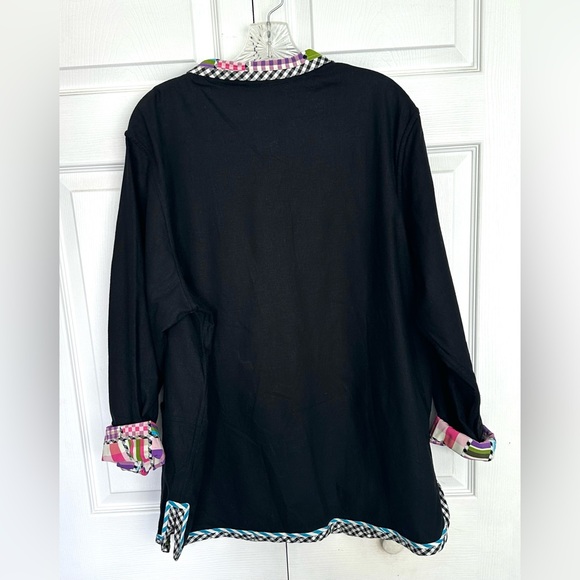 KOOS Of Course! Reversible Patchwork Print & Black Jacket Coat Blazer-Size 1X - Picture 13 of 13